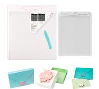 OTCRAFT 2PCS 12x12inch and 6.4x8.5inch Scoring Board for Making Envelope/Envelope Box/Gift Box; Large Multi-Purpose Score Board with Bone Folder and Triangular Guide; Envelope Maker Scoring Tool