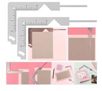 OTCRAFT 2Pcs/Set 5-in-1 Book Cover Guide to Create Sturdy Chipboard Covers,Bookbinding Ruler,Stainless Steel Metal Bookbinding Cover Tool,Scrapbooking Tools Arts Crafts,Scrapbook Cover Maker