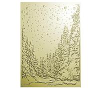 OTCRAFT 3D Embossing Folder for Card Making,Pine Trees in the Snow Clear Plastic Texture Fades Embossing Folder Template for Scrapbooking and Other Paper Craft Album Stamps DIY Decoration