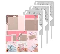OTCRAFT 3Pcs/Set 5-in-1 Book Cover Guide to Create Sturdy Chipboard Covers,Bookbinding Ruler,Stainless Steel Metal Bookbinding Cover Tool,Scrapbooking Tools Arts Crafts,Scrapbook Cover Maker