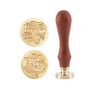 OTCRAFT 3Pcs/Set Happy Birthday Thank You Wax Seal Starter Kit/Wax Seal BundleBrass Head Wooden Handle, for Thanksgiving Card/Envelope/Gift Wrap/Wedding Engagement Party Invitation