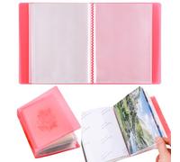 OTCRAFT 40 Pages/Set A6 Sticker Photo Storage Album; Stamp Cutting Dies Storage Book Organizer Folder for Postcards Stickers, Photo, Clear Stamps, and Cutting Dies 11.2x6.4inch (Red)