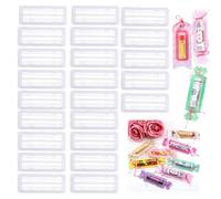 OTCRAFT 40PCS Small 3.4x1.4inch Plastic Clear Rectangle Domes; Self-Adhesive for DIY Lip Balm Pouches Money Holder Candies Craft Gift Cards Shaker Card Making Scrapbooking Tool