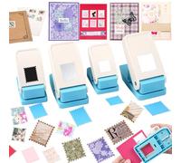 OTCRAFT 4Pcs /Set Stamp Puncher Stamp punch 1x0.8 &1.5 &1 &1.25x1.5inch Postage Stamp Punch |Stamp Hole Puncher| Action Paper Punches for Crafting Scrapbooking DIY Scrapbooking Journaling Card Making