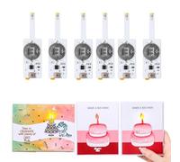 OTCRAFT 6 PCS Blow-Out LED Candle Light for Light-Up Birthday Card Perfect for Creating Interactive Birthday Cards, Scrapbook Layouts, and Pop-Up Projects.