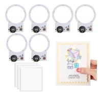 OTCRAFT 6 PCS Circular Creative Easy Halo Lights & Easy Lights for DIY Light-Up Christmas Cards Making Scrapbook Decoration ; Self-Adhesive Light-Up Units with Warm White LEDs (Without Battery)