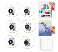 OTCRAFT 6 PCS Creative Easy Halo Lights & Easy Lights for DIY Light-Up Christmas Cards Making Scrapbook Decoration ; Self-Adhesive Light-Up Units with Warm White LEDs (Without Battery)