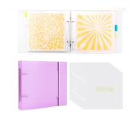 OTCRAFT 6"x6" Cookie Stencil Storage Binder Die Cut and Stamp Storage Folder Baking Stencil Organizer Scrapbooking Stencil Storage Book Collections Case Organizer for Stencils (Purple)