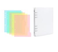 OTCRAFT 6PCS A5 6 Ring Binder Cover Clean Transparent Soft PVC Tab Dividers for Binders Tab Binder Dividers for 2/3/4/6Ring Binders Refillable Notebook Shell withMatte surfaceforStamp & Die Storage