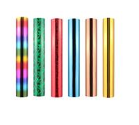 OTCRAFT 6PCS16.4 feet x 5.9 inch Heat Activated Foil,Hot Roll Heat Activated, Transfer Sheets for Scrapbooking Use with hot Foiling Pens & Adhesives/Glue(6Colors Together)