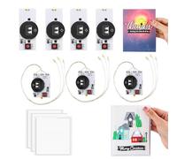 OTCRAFT 8 PCS/Set 2Circular Halo 5 Lights & 3 Linear LEDs with 3 Sheets 93 Foam Strips for DIY Light-Up Cards Making Scrapbook Decoration Light-Up Units with Warm WhiteLEDs (Without Battery)