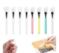 OTCRAFT 8 Pcs Silicone Craft Brush, Spatula Mixed Media Brushes; Reusable Resin Epoxy Brushes Set Spreading Toolfor DIY Painting Mixing & Spreading to Glitter TumblersArt Blending Tool