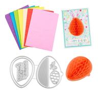 OTCRAFT 8Pcs/Set Honeycomb Paper Pads and Easter Eggs Cutting Dies Set Whit Magnets Position.for DIY 3D Craft and Pop-Up Cards; 30 Layers 2cm Glue line Crafts Cardmaking Embellishments