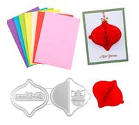 OTCRAFT 8Pcs/Set Honeycomb Paper Pads and Lanterns Cutting Dies Set Whit Magnets Position.for DIY 3D Craft and Pop-Up Cards; 30 Layers 2cm Glue line Crafts Cardmaking Embellishments