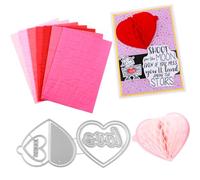 OTCRAFT 8Pcs/Set Honeycomb Paper Pads and Love Cutting Dies Set Whit Magnets Position.for DIY 3D Craft and Pop-Up Cards; 30 Layers 2cm Glue line Crafts Cardmaking Embellishments