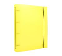 OTCRAFT A4 4 Ring Binder Cover Clean Transparent Soft PVC for Refillable Notebook Shell withMatte surfaceforStamp & Die Storage (Yellow)