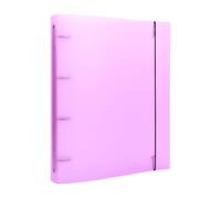 OTCRAFT A4 4 Ring Binder Cover Clean Transparent Soft PVC for Refillable Notebook Shell withMatte surfaceforStamp & Die Storage (Purple)