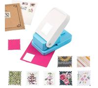 OTCRAFT Rectangular Postage Stamp Punch1X0.8inch, Scalloped Rectangle Lever Action Craft Punch for Paper Crafting Scrapbooking DIY Card Making Arts Crafts Supplies(Silver)
