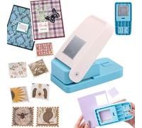 OTCRAFT Stamp Puncher 1.5x1.5inch Large Square Postage Stamp Punch |Stamp Hole Puncher| Scalloped Rectangle Lever Action Paper Punches for Crafting Scrapbooking DIY Card Making Arts Crafts Supplies