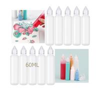 OTCRAFT10 Pack 60 ML Empty Fine Tip Applicator Bottles; Plastic Squeeze Bottle for Glue Paint Ink; Clear Liquid Dispenser Small Gluing Projects, Paper Quilling DIY Craft, Acrylic Paintin