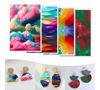 OTCRAFT20Pcs/Set Transfer Paper for Polymer Clay,4 Different Blooming Colored CloudsTransfer Sheets Polymer Clay, Print Polymer Clay Transfer Paper for DIY Art Jewelry Earrings Making 5.82X3.93 inch