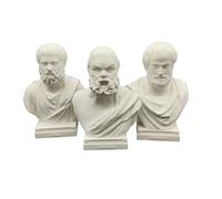 otdlle Greek Philosopher Socrates Aristotle Plato Bust Historical Statue Head Sculpture Home Decor Collectible Figurine Desk Table Top Memorabilia (Greek Philosophers Set of 3, 4" Hx2.5 Wx2 D)