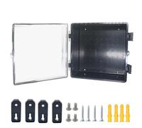 Otdorpatio Junction Box, Hinged Black Clear Cover IP67 Waterproof ABS Project Box with Mounting Plate Electrical Box Enclosure with Wall Bracket 11.8 x 11.8 x 6.7inch(300x300x170mm)