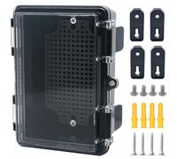 Otdorpatio Junction Box, Hinged Black Clear Cover IP67 Waterproof ABS Project Box with Mounting Plate Electrical Box Enclosure with Wall Bracket 5.9 x 3.9 x 2.8inch(150x100x70mm)