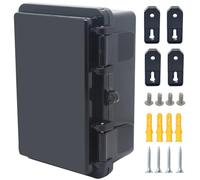 Otdorpatio Junction Box, Hinged Black Cover IP67 Waterproof ABS Project Box with Mounting Plate Electrical Box Enclosure with Wall Bracket 5.9 x 3.9 x 2.8inch(150x100x70mm)
