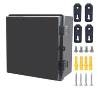 Otdorpatio Junction Box, Hinged Black Cover IP67 Waterproof ABS Project Box with Mounting Plate Electrical Box Enclosure with Wall Bracket 11.8 x 11.8 x 6.7inch(300x300x170mm)