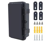 Otdorpatio Junction Box, Hinged Black Cover IP67 Waterproof ABS Project Box with Mounting Plate Electrical Box Enclosure with Wall Bracket 7.9 x 3.9 x 2.8inch(200x100x70mm)
