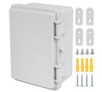 Otdorpatio Junction Box, Hinged Grey Cover IP67 Waterproof ABS Project Box with Mounting Plate Electrical Box Enclosure with Wall Bracket 7.1 x 5.1 x 3.5inch(180x130x90mm)
