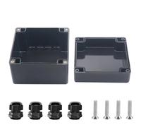 Otdorpatio Project Box ABS Black Electrical Boxes IP67 Outdoor Waterproof Box Electronic Junction Box Power Enclosure with Cable Glands for DIY Project 4.7 x 4.7 x 3.5 inch (120x120x90mm)