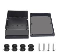 Otdorpatio Project Box ABS Black Electrical Boxes IP67 Outdoor Waterproof Junction Box Electronic with Mounting Ears Includes Cable Glands for DIY Project 10.4 x 7.2 x 3.7 inch (263x182x95mm)