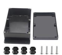 Otdorpatio Project Box ABS Black Electrical Boxes IP67 Outdoor Waterproof Junction Box Electronic with Mounting Ears Includes Cable Glands for DIY Project 9.1 x 5.9 x 3.4 inch (230x150x87mm)