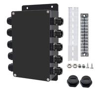 Otdorpatio Project BoxI P67 Outdoor Waterproof box Electronic Junction Box with 15A 600V Barrier Terminal 5IN/5Out Electrical Boxes 7.9x4.7x3 inch