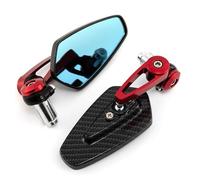 OTDQS Motorcycle Handlebar End Rear View Mirrors For Honda For Grom MSX125 XJR1300 XJ6 For V-max MT-01 MT-03 TDM900 FZ1 FZ6 Wing(Red)