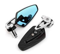 OTDQS Motorcycle Handlebar End Rear View Mirrors For Honda For Grom MSX125 XJR1300 XJ6 For V-max MT-01 MT-03 TDM900 FZ1 FZ6 Wing(Silver)