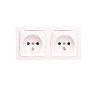 OTEO double socket with/u 16A with covers white 086076