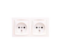 OTEO double socket with/u 16A with covers white 086076