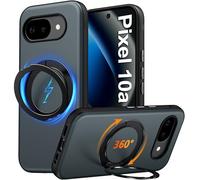 Oterkin 360° Spin Stand for Google Pixel 10a Case Magnetic, Compatible with MagSafe, 12FT Military Protection 360° Rotatable Ring, Shockproof Non-slip Matte Slim Phone Case for Pixel 10a, Black