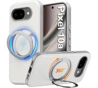 Oterkin 360° Spin Stand for Google Pixel 10a Case Magnetic, Compatible with MagSafe, 12FT Military Protection 360° Rotatable Ring, Shockproof Non-slip Matte Slim Phone Case for Pixel 10a, Beige
