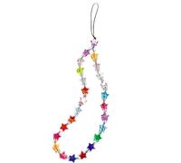 OTETTS Star Beaded Phone Charm Strap Aesthetic Cellphone Lanyard Cute Anti-Lost Wrist String for CCD Camera, Metal, No Gemstone