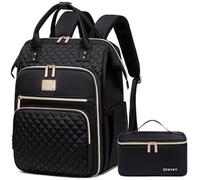 Otevan Laptop Backpack for Women,Travel Work Backpack Purse with USB Port,Large Capacity Nurse Bag Teacher Backpack, Black Classic, 12 x 9 x 17 inches