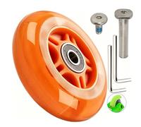 OTFAITP 80mm x 24mm Flash Rear Wheel M8x43 44 45 46 47mm Axle Set for Foldable Micro Mini 2 3 4 Wheel Kids Scooter Kickboard Repair Tool (Orange)