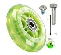 OTFAITP 80mm x 24mm Flash Rear Wheel M8x43 44 45 46 47mm Axle Set for Foldable Micro Mini 2 3 4 Wheel Kids Scooter Kickboard Repair Tool (Green)