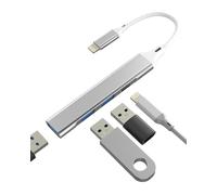OTG Adapter(4 in 1)for Apple USB Lightning Cable Converter Adaptor Connector Card Reader Charging Port for iPhone 14 13 Pro Digital Camera Memory Stick Data Transfer Splitter for iPad Multiport Dongle