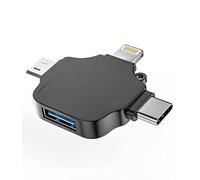 OTG Adapter Type C to USB A Female Lightning Micro Thunderbolt Male(3in1)Compatible for Samsung LG Google Apple iPhone15 Pro Max Plus iPad Pro 14 13 Android Camera Card Reader Mouse Keyboard Converter