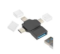 OTG Adapter USB-A to Lightning Micro USB Type C Converter(3in1) Compatible for Samsung for iPhone 15 14 13 12 Pro Max Plus for iPad Air Mini 6 Android Thunderbolt Mouse Keyboard Flash Drive CD-uk