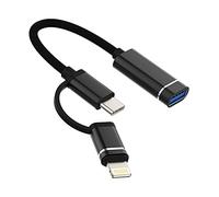 OTG cord Compatible with iPhone Type USB C Compatible for lightning male to USB Female Adapter Cable for Apple for iPhone15 Pro Max Plus for iPad 10、Air4/5、Mini6、Pro 12.9 X xs 8 MacBook Camera Mouse
